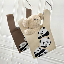 Load image into Gallery viewer, Cute Panda Knitted Bag Woolen Bag Fashion Simple Knitted Bag Shoulder Bag Casual Minimal Commuting Handbag
