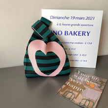 Load image into Gallery viewer, Creative Horizontal Love Knitted Bag Fashion Simple Handbag for Women's Commuting Love Heart Commuter Handbag
