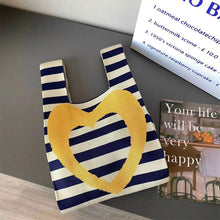 Load image into Gallery viewer, Creative Horizontal Love Knitted Bag Fashion Simple Handbag for Women's Commuting Love Heart Commuter Handbag
