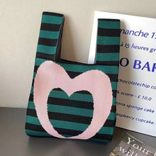 Load image into Gallery viewer, Creative Horizontal Love Knitted Bag Fashion Simple Handbag for Women's Commuting Love Heart Commuter Handbag
