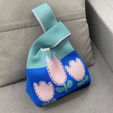 Load image into Gallery viewer, Flower Knitted Bag Large Capacity Tote Bag Vest Bag Single Shoulder Bag Woolen Knitted Tulip Women Commuter Bag
