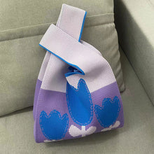Load image into Gallery viewer, Flower Knitted Bag Large Capacity Tote Bag Vest Bag Single Shoulder Bag Woolen Knitted Tulip Women Commuter Bag
