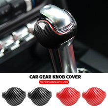 Load image into Gallery viewer, 2Pcs Carbon Fiber Car Interior Gear Shift Knob Trim Cover Red/Black For Ford Mustang 2015 - 2019
