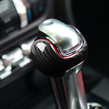 Load image into Gallery viewer, 2Pcs Carbon Fiber Car Interior Gear Shift Knob Trim Cover Red/Black For Ford Mustang 2015 - 2019
