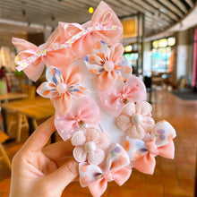 Load image into Gallery viewer, 10pcs/set Cute Fabric Flower Hair Clips Mesh Bowknot Hairpin Simple Headwear Hair Accessories for Children
