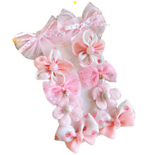 Load image into Gallery viewer, 10pcs/set Cute Fabric Flower Hair Clips Mesh Bowknot Hairpin Simple Headwear Hair Accessories for Children
