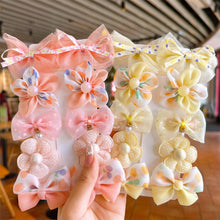 Load image into Gallery viewer, 10pcs/set Cute Fabric Flower Hair Clips Mesh Bowknot Hairpin Simple Headwear Hair Accessories for Children
