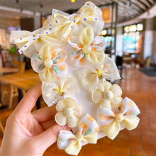 Load image into Gallery viewer, 10pcs/set Cute Fabric Flower Hair Clips Mesh Bowknot Hairpin Simple Headwear Hair Accessories for Children
