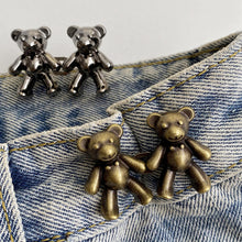 Load image into Gallery viewer, Detachable Bear Buckles for Jeans Pants Wasit Adjustable Tightening Alloy Buckle Hook Jean Trousers Waist DIY Clothing Accessories
