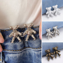 Load image into Gallery viewer, Detachable Bear Buckles for Jeans Pants Wasit Adjustable Tightening Alloy Buckle Hook Jean Trousers Waist DIY Clothing Accessories
