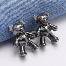 Load image into Gallery viewer, Detachable Bear Buckles for Jeans Pants Wasit Adjustable Tightening Alloy Buckle Hook Jean Trousers Waist DIY Clothing Accessories
