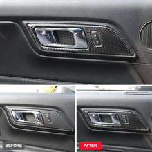 Load image into Gallery viewer, 2Pcs/4Pcs Car Interior Door Inner Handle Door Bowl Trim Cover Frame Carbon Fiber Sticker for Ford Mustang 2015-2022 Accessories
