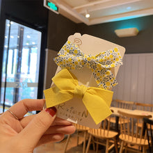 Load image into Gallery viewer, 2pcs/set Fabric Floral Bowknot Hair Clips Colorful Cute Children Hairpin Hair Ornament Hair Accessories
