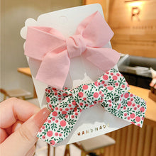 Load image into Gallery viewer, 2pcs/set Fabric Floral Bowknot Hair Clips Colorful Cute Children Hairpin Hair Ornament Hair Accessories
