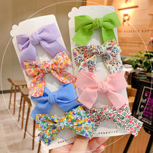 Load image into Gallery viewer, 2pcs/set Fabric Floral Bowknot Hair Clips Colorful Cute Children Hairpin Hair Ornament Hair Accessories
