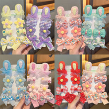 Load image into Gallery viewer, 8pcs/set Cute Cartoon Rabbit Ear Hairpin Fabric Embroidery Flower Bowknot Hair Clips Girls Headwear Hair Accessories

