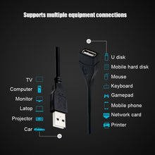 Load image into Gallery viewer, USB 2.0 Cable Extension Cable 0.6m/1m/1.5m Wire Data Transmission Line Superhighspeed Data Extension Cable For Display Projector
