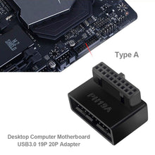 Load image into Gallery viewer, Computer Motherboard Header Adapter USB 3.0 19P/20P 90 Degree Desktop Converter Desktop Computer Accessories
