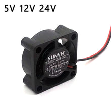 Load image into Gallery viewer, 2510 25MM 25x25x10MM Graphics card Cooling fan 5V 12V 24V m.2 SSD Fan with 2pin 3PIN
