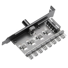Load image into Gallery viewer, 12V 1 To 3 8 Way PC Case Cooling Fan Hub 4Pin 3Pin Speed Controller Practical Regulator Splitter Computer Adapter
