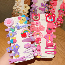 Load image into Gallery viewer, 14pcs/set Cute Children Hair Clips Sweet Cartoon Strawberry Bear Hairpin Bangs Hairpin Headwear Hair Accessories
