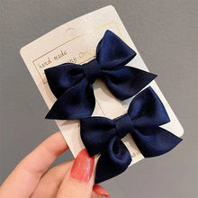 Load image into Gallery viewer, 2pcs/set Children Bowknot Hair Clips Multicolored Cute Fabric Bowknot Hairpin Hair Accessories Headwear
