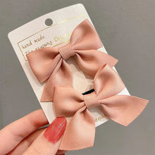 Load image into Gallery viewer, 2pcs/set Children Bowknot Hair Clips Multicolored Cute Fabric Bowknot Hairpin Hair Accessories Headwear
