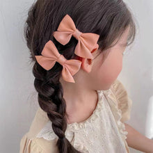 Load image into Gallery viewer, 2pcs/set Children Bowknot Hair Clips Multicolored Cute Fabric Bowknot Hairpin Hair Accessories Headwear
