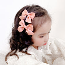 Load image into Gallery viewer, 2pcs/set Children Bowknot Hair Clips Multicolored Cute Fabric Bowknot Hairpin Hair Accessories Headwear

