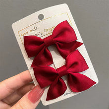 Load image into Gallery viewer, 2pcs/set Children Bowknot Hair Clips Multicolored Cute Fabric Bowknot Hairpin Hair Accessories Headwear
