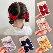 Load image into Gallery viewer, 2pcs/set Children Bowknot Hair Clips Multicolored Cute Fabric Bowknot Hairpin Hair Accessories Headwear
