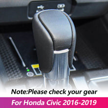 Load image into Gallery viewer, Leather Car Gear Shift Collars Head Knob Handbrake Grip Cover for Honda Civic 2016-2019 Fit 2020 2021 Accord 2014 - 2019
