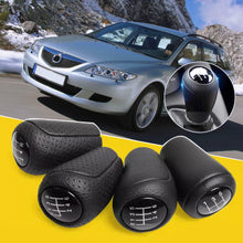 Load image into Gallery viewer, 5/6 Speed Car Auto Manual Gear Shift Knob Head Lever Leather Shift Knob Stick Handle Shifter For MAZDA 3 BK BL 5 CR CW 6 II GH CX-7 ER MX-5 NC III 23 MT
