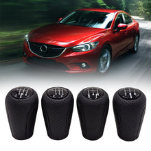 Load image into Gallery viewer, 5/6 Speed Car Auto Manual Gear Shift Knob Head Lever Leather Shift Knob Stick Handle Shifter For MAZDA 3 BK BL 5 CR CW 6 II GH CX-7 ER MX-5 NC III 23 MT
