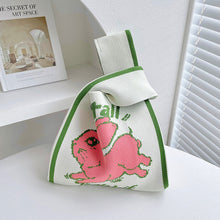 Load image into Gallery viewer, Woolen Bag Fashionable Simple Large Capacity Tote Bag Shoulder Bag Cute Rabbit Knit Bag Women Daily Knitted Bag
