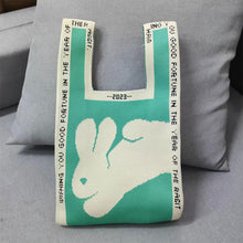 Load image into Gallery viewer, Woolen Bag Fashionable Simple Large Capacity Tote Bag Shoulder Bag Cute Rabbit Knit Bag Women Daily Knitted Bag
