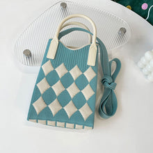 Load image into Gallery viewer, Small Design Checkered Diamond Knitted Mini Cute Phone Bag Crossbody Bag Handbag Women Reusable Shopping Bags
