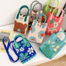 Load image into Gallery viewer, Cute Cartoon Mini Crossbody Bag One Shoulder Cross Straddle Bag Zero Wallet Handbag Student Reusable Shopping Bags

