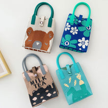 Load image into Gallery viewer, Cute Cartoon Mini Crossbody Bag One Shoulder Cross Straddle Bag Zero Wallet Handbag Student Reusable Shopping Bags

