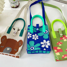 Load image into Gallery viewer, Cute Cartoon Mini Crossbody Bag One Shoulder Cross Straddle Bag Zero Wallet Handbag Student Reusable Shopping Bags
