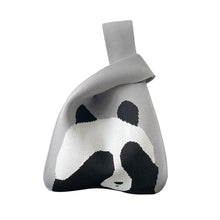Load image into Gallery viewer, Cute Panda Knitted Shoulder Bag Handbag Student Commuter Leisure Versatile Tote Bag Women Wrist Bag Reusable Shopping Bags
