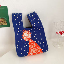 Load image into Gallery viewer, Handmade Fashion Knit Handbag Casual Mini Star Wrist-bag Female Tote Bag Women Student Reusable Shopping Bags
