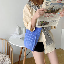 Load image into Gallery viewer, Handmade Casual Knitted Bag Solid Color Knitting Wrist-bag Reusable Pleated Bag Large Capacity Folding Shopping Bag Tote Bag

