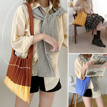 Load image into Gallery viewer, Handmade Casual Knitted Bag Solid Color Knitting Wrist-bag Reusable Pleated Bag Large Capacity Folding Shopping Bag Tote Bag
