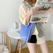 Load image into Gallery viewer, Handmade Casual Knitted Bag Solid Color Knitting Wrist-bag Reusable Pleated Bag Large Capacity Folding Shopping Bag Tote Bag
