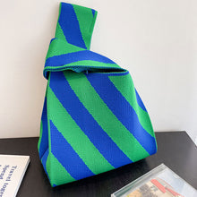 Load image into Gallery viewer, Knitted Soft Tote Bags Summer Fashion Women's Striped Wool Knitted Handbags Large Capacity Casual Ladies Shoulder Crossbody Bag
