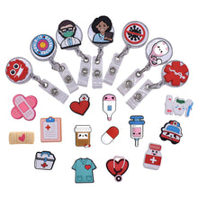 Load image into Gallery viewer, Cartoon Badge Reel Retractable ID Lanyard Name Tag Card Badge Holder Clip Doctor Nurse Office Supplies Credential Holder
