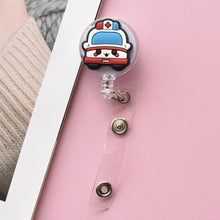 Load image into Gallery viewer, Cartoon Badge Reel Retractable ID Lanyard Name Tag Card Badge Holder Clip Doctor Nurse Office Supplies Credential Holder
