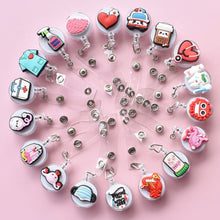 Load image into Gallery viewer, Cartoon Badge Reel Retractable ID Lanyard Name Tag Card Badge Holder Clip Doctor Nurse Office Supplies Credential Holder
