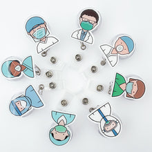 Load image into Gallery viewer, Cartoon Badge Reel Retractable ID Lanyard Name Tag Card Badge Holder Clip Doctor Nurse Office Supplies Credential Holder
